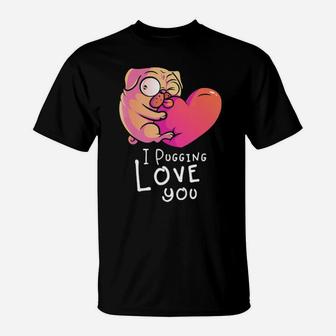 Pug Valentines Day Gift For Dog Lovers And Couples T-Shirt - Monsterry