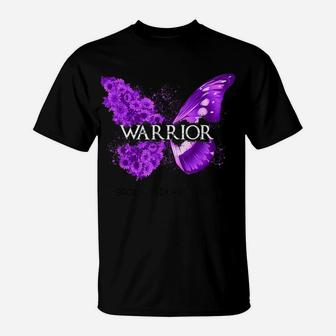Purple Butterfly Faith Hope Cure Fibromyalgia Awareness T-Shirt | Crazezy