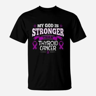 Purple Ribbon Thyroid Survivor T-Shirt | Crazezy