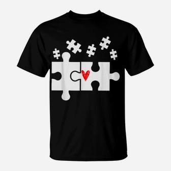 Puzzle Game Heart Love Valentines Day Heart Game T-Shirt - Monsterry