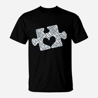 Puzzle Piece Heart Awareness T-Shirt | Crazezy
