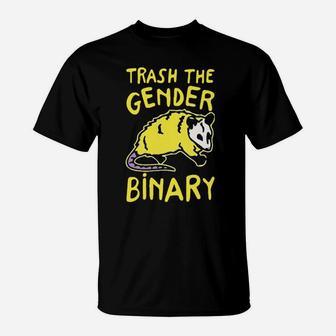 Raccoon Trash The Gender Binary T-Shirt - Monsterry CA