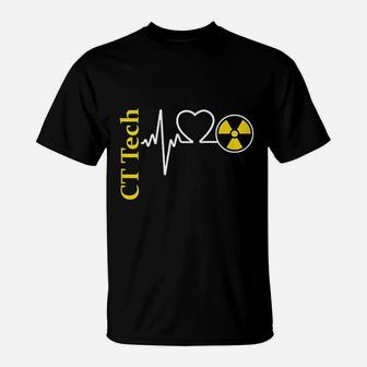 Radiology Ct Tech Nuclear Radiation Heartbeat T-Shirt | Crazezy UK
