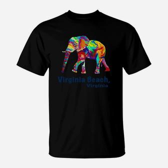 Rainbow Elephant Virginia Beach Virginia T-Shirt - Thegiftio UK