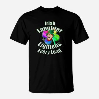 Rainbow Shamrock Irish Laughter Blessing St Patricks Day T-Shirt - Monsterry AU