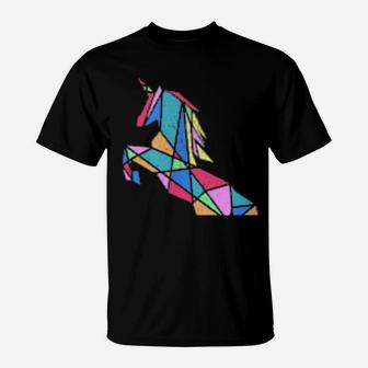 Rainbow Unicorn Jump Distressed T-Shirt - Monsterry DE