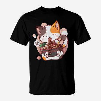 Ramen Cat Anime Bowl Kawaii Neko Japanese T-Shirt | Crazezy CA