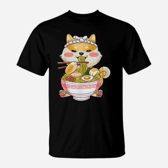 Ramen Dog Tshirt Shiba Inu Eating Japanese Food T-Shirt | Crazezy DE