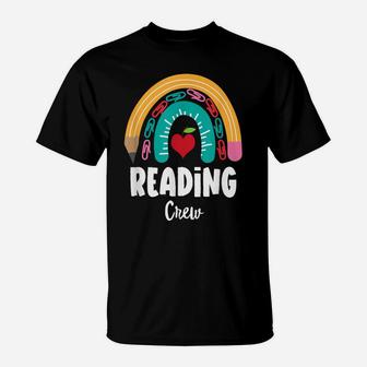 Reading Crew, Funny Boho Rainbow For Teachers T-Shirt | Crazezy