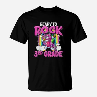 Ready To Rock 3Rd Grade Dabbing Unicorn Back To School T-Shirt | Crazezy CA