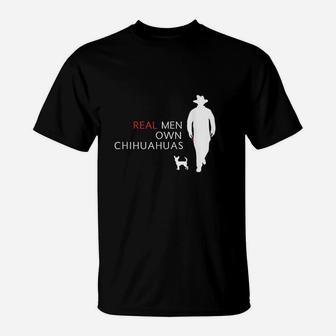 Real Men Own Chihuahuas Dog Retro Vintage Funny T-Shirt | Crazezy DE