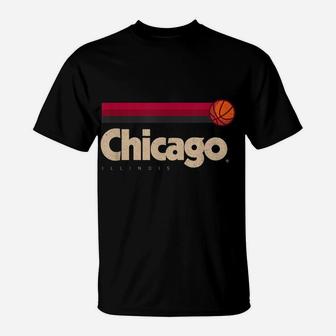 Red Chicago Basketball B-Ball City Illinois Retro Chicago T-Shirt | Crazezy
