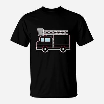 Red Firefighter Fire Truck T-Shirt | Crazezy