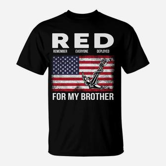 Red For My Brother American Soldiers Support Red Friday T-Shirt | Crazezy
