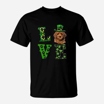 Red Miniature Poodle Love St Patrick's Hat Shamrock Carreux Verts Dog Lover T-Shirt - Monsterry