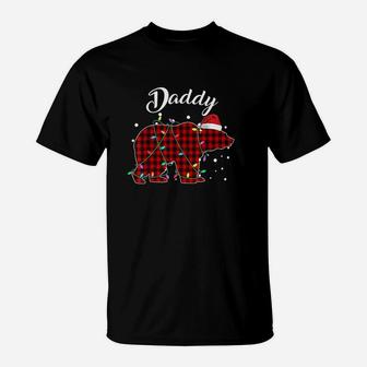 Red Plaid Daddy Bear Matching Buffalo Pajama T-Shirt | Crazezy