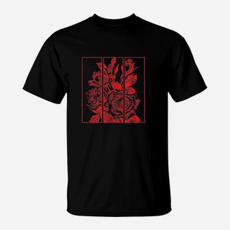 Red Roses Aesthetic Clothing Soft Grunge Clothes Women Men T-Shirt | Crazezy