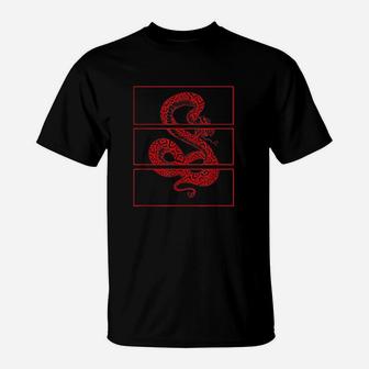 Red Snake Aesthetic Soft Grunge Goth Punk Teen Girls Clothes T-Shirt | Crazezy CA