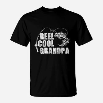 Reel Cool Grandpa Fishing Gift For Dad Or Grandpa T-Shirt | Crazezy