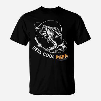 Reel Cool Papa Cute Bass Fish Father's Day Gift T-Shirt | Crazezy AU