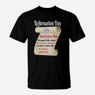 Reformation Day Five Solas Christian Theology T-shirt T-Shirt - Thegiftio UK