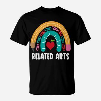 Related Arts, Funny Boho Rainbow For Teachers T-Shirt | Crazezy