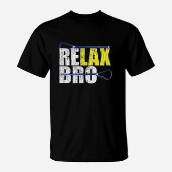 Relax Bro Lacrosse Player T-Shirt | Crazezy