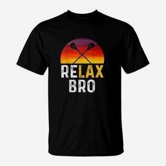 Relax Bro Vintage Surf Sun Design Lacrosse0 T-Shirt | Crazezy UK