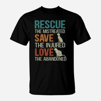 Rescue Save Love Cute Animal Rescue Dog Cat Lovers Tees T-Shirt | Crazezy AU