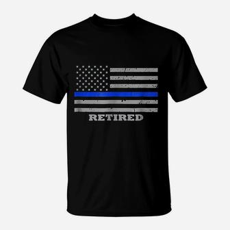 Retired Police Officer American Flag T-Shirt | Crazezy