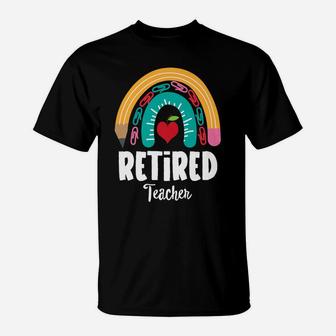 Retired Teacher, Funny Boho Rainbow For Teachers T-Shirt | Crazezy AU
