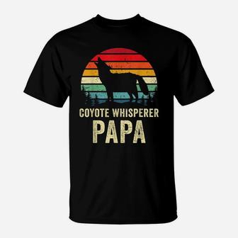 Retro 70S Coyote Hunting Papa Gift Dad Yote Hunter Grandpa T-Shirt | Crazezy UK