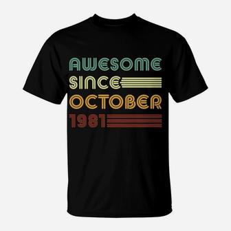 Retro 90S 40 Years 40Th Birthday Awesome Since October 1981 Sweatshirt T-Shirt | Crazezy