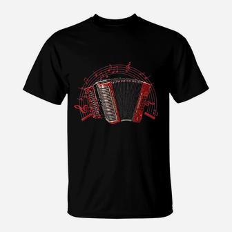 Retro Air Accordion Player Choir Musical T-Shirt | Crazezy
