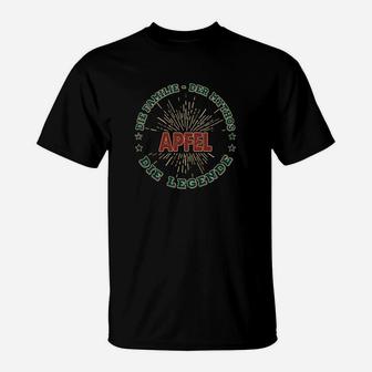 Retro Apfel-Design Schwarzes T-Shirt, Biss in die Legende Motiv - Seseable