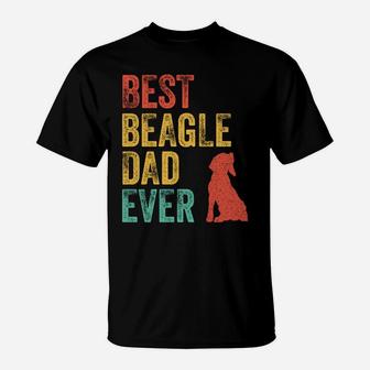 Retro Best Beagle Dad Ever Daddy Dog Lover Owner Vintage T-Shirt | Crazezy