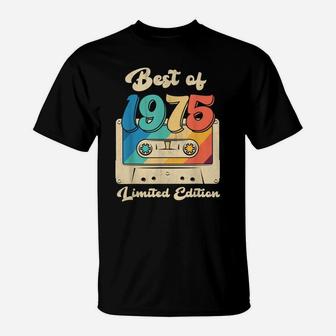 Retro Best Of 1975 Cassette Tape 46Th Birthday Decorations T-Shirt | Crazezy