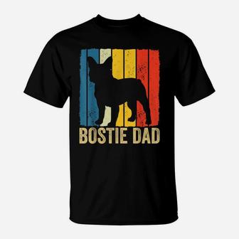 Retro Boston Terrier Dad Gift Dog Owner Pet Bostie Father T-Shirt | Crazezy AU