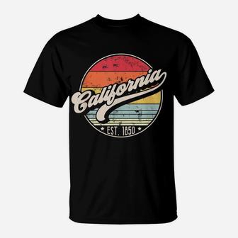 Retro California Home State Ca Cool 70S Style Sunset Gift T-Shirt | Crazezy