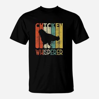 Retro Chicken Whisperer Funny Farmer Chicken Outfit T-Shirt | Crazezy