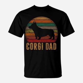 Retro Corgi Dad Gift Dog Owner Pet Welsh Corgi Father T-Shirt | Crazezy