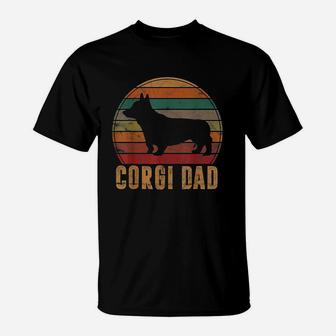 Retro Corgi Dad Gift Dog Owner Pet Welsh Corgi Father T-Shirt | Crazezy DE