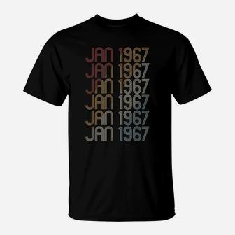 Retro Jan 1967 Pattern Vintage January 1967 Birthday Gift T-Shirt | Crazezy AU