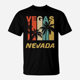 Retro Las Vegas Nevada Palm Trees Vacation T-Shirt | Crazezy AU