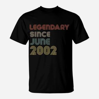 Retro Legendary Since June 2002 Birthday Legend Born Years T-Shirt | Crazezy