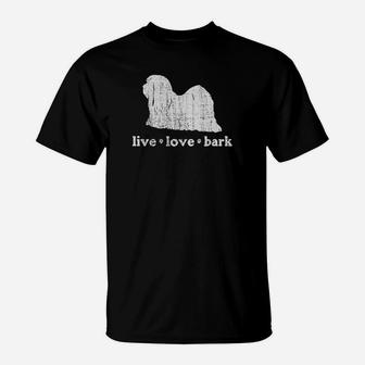 Retro Lhaso Apso Live Love Bark Sweatshirt T-Shirt | Crazezy
