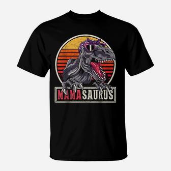 Retro Mamasaurus T Rex Dinosaur Funny Mama Saurus Mother T-Shirt | Crazezy