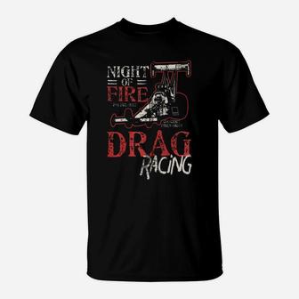 Retro Night Of Fire Drag Racing Gift Design Zip Hoodie T-Shirt | Crazezy CA