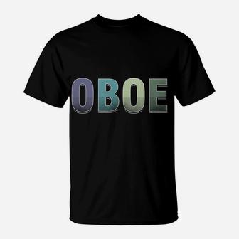 Retro Oboist Oboe Typographic Hoodie Musician Pullover T-Shirt | Crazezy