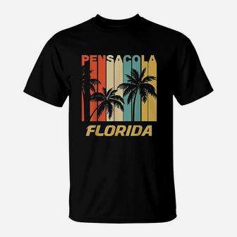 Retro Pensacola Florida Palm Trees Vacation T-Shirt | Crazezy CA